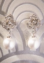 50s Pearl Bloom Drop Earrings in Silver