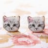 50s Pretty Cat Stud Earrings in Grey