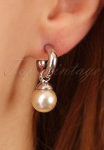 50s Betty Pearl Drop Earrings in Silver