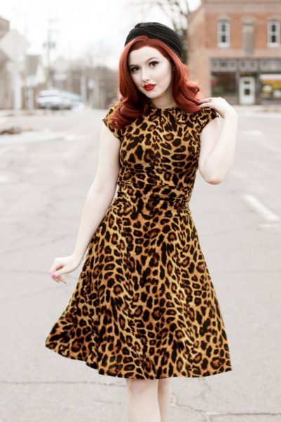 50s Bridget Bombshell Dress in Leopard