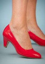 40s Beverly Patent Pumps in Red