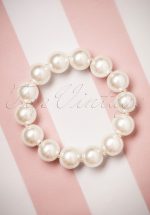 50s Betty Big Pearl Bracelet in Cream