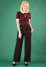 40s Ethel Woven Crepe Pants in Black