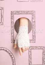 50s Angelica Lace Gloves in White