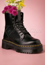 Jadon Smooth Platform Ankle Boots in Black