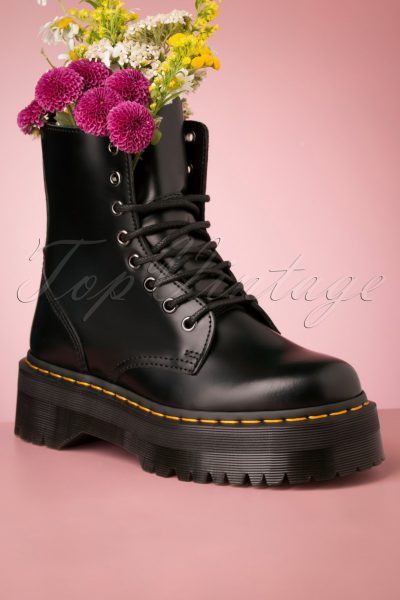 Jadon Smooth Platform Ankle Boots in Black
