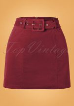 60s Amir Cord Mini Skirt in Burgundy
