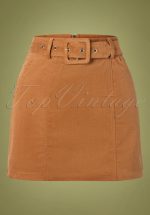 60s Amir Cord Mini Skirt in Tan