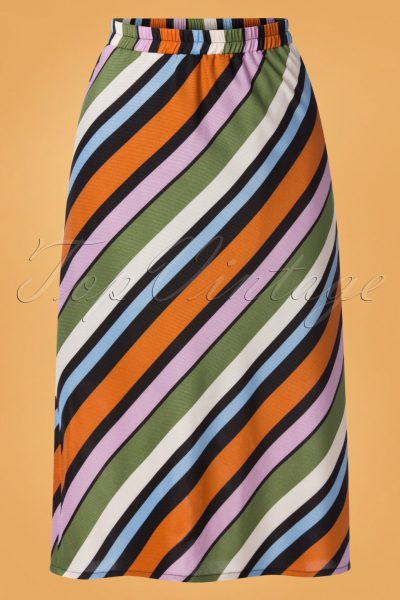 70s Staci Stripes Skirt in Multi