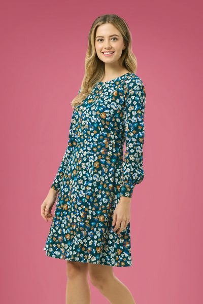 60s Samira Carnaby Street Floral Dress in Green