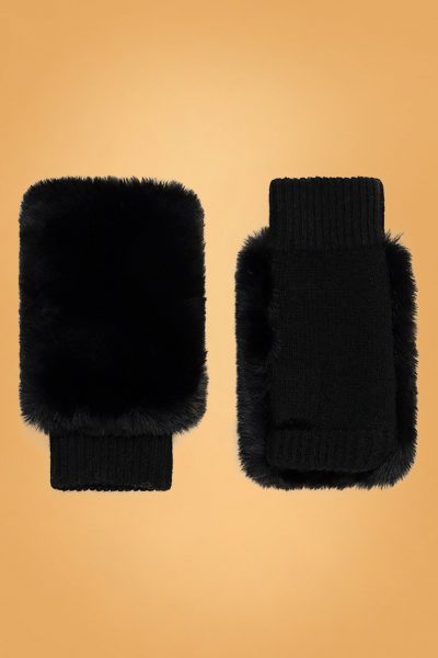 60s Grace Wool Gloves in Black