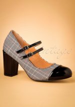 60s Golden Years Check Pumps in Black