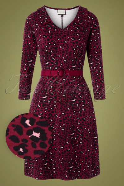 60s Vintage Moments Dress in Leopard Red