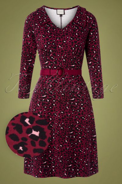60s Vintage Moments Dress in Leopard Red