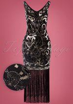 20s St Michele Dress in Silver and Black