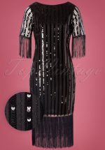 20s Marcy Fringe Dress in Black