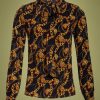 70s Shanna Chain Blouse in Black