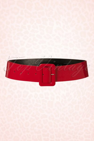 50s Sally Patent Belt in Red
