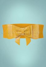 50s Play It Right Bow Belt in Mustard