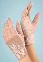 40s Ruth Lace Gloves in Dusty Pink