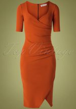 50s Selene Pencil Dress in Cinnamon
