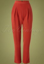 50s Wear Me Everywhere Trousers in Brick Orange