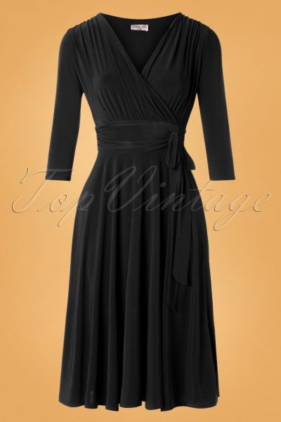 50s Cassandra Midi Dress in Black