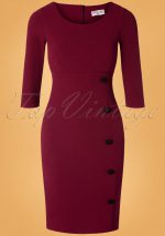 50s Winona Pencil Dress in Wine