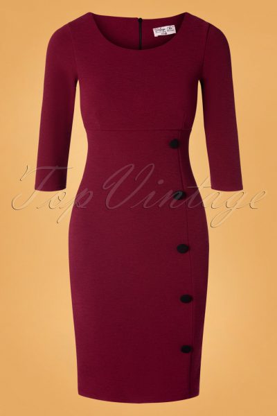 50s Winona Pencil Dress in Wine