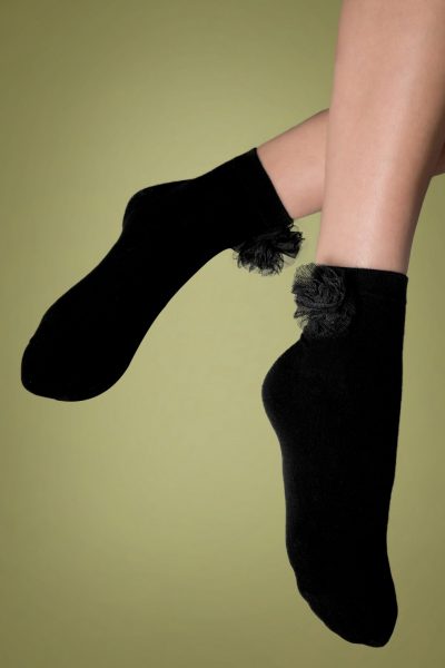 50s Iris Socks in Black