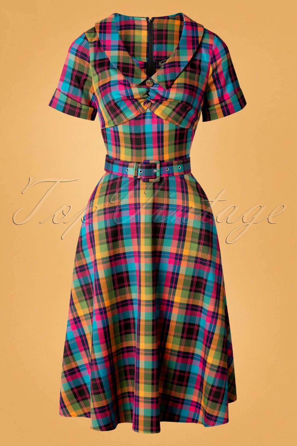 plaid swing dress