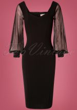 50s Felicity Pencil Dress in Black