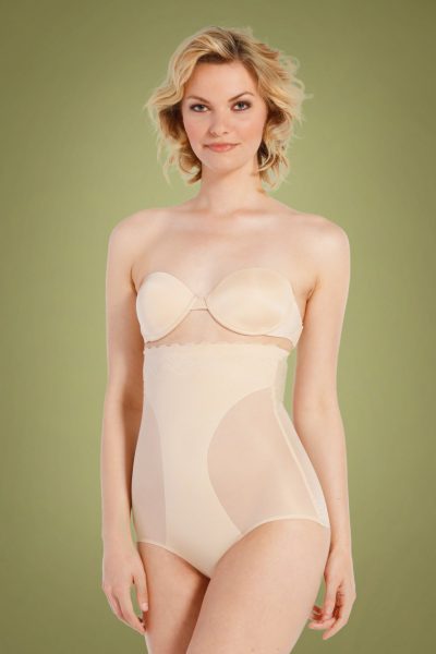 DSIRED Scallop Sheer High Brief in Latte