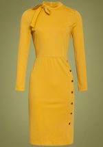 60s Clara Pencil Dress in Mustard