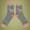 60s Jumper Stag Socks in Pink and Grey