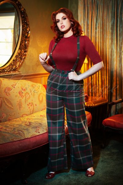 40s Glinda Westie Check Trousers in Multi