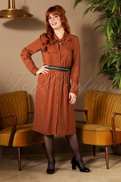 70s Robe Raison Midi Dress in Noisette