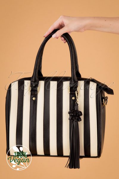 50s Viola Small Handbag in Black and White