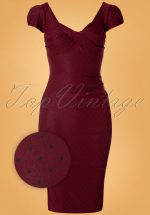 50s Billion Dollar Polkadots Dress in Burgundy