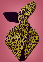 50s Leopard Spots Hair Scarf in Yellow