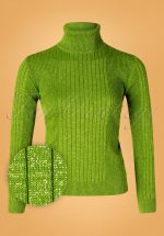 60s Let's Roll Knit Jumper in Green Lurex