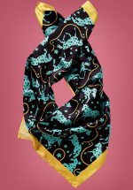 60s Horse Scarf in Black and Yellow