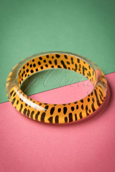 TopVintage Exclusive ~ 20s Lily Midi Bangle in Leopard