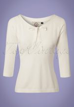 50s Pretty Illusion Top in Off White