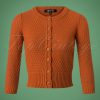 50s Jennie Cardigan in Dusty Orange