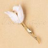 50s Dodo Flower Brooch in Gold and White