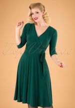 50s Cassandra Midi Dress in Green