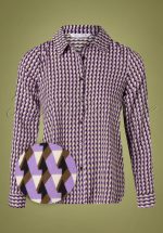 60s Camisa Retro Blouse in Purple