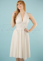 50s Monroe Dress in Ivory White