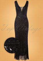 20s Grace Embellished Maxi Dress in Black